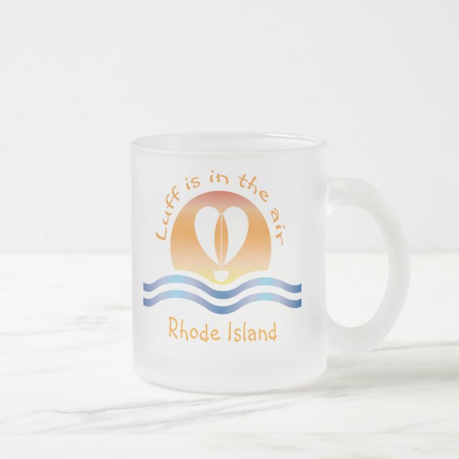 Luffers Sunset_Luff is in the air Rhode Island Frosted Glass Coffee Mug (Right)