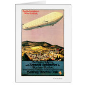 Luftschiff Zeppelin Airship over Town Poster (Front)