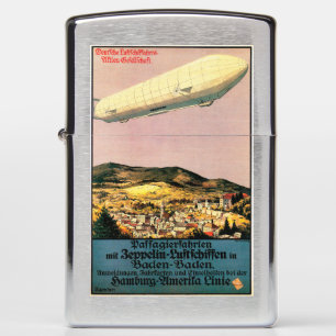 Luftschiff Zeppelin Airship over Town Poster Zippo Lighter