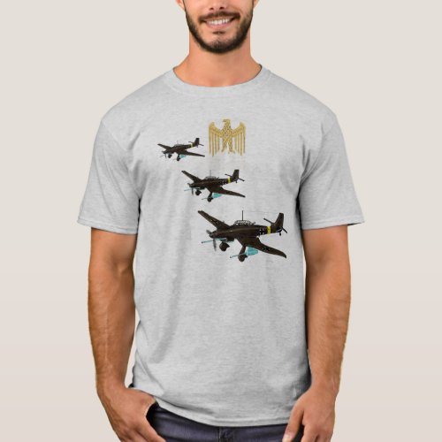 Luftwaffe insignia over Stuka T_Shirt