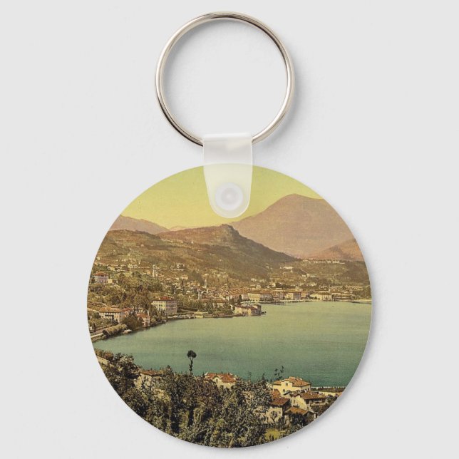 Lugano, from San Salvatore, Tessin, Switzerland vi Keychain (Front)