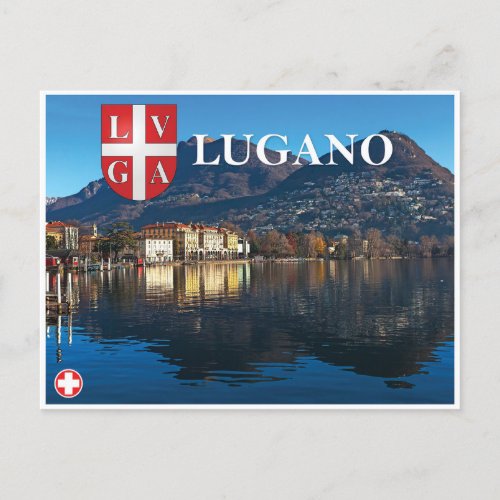 Lugano _ Switzerland Holiday Postcard