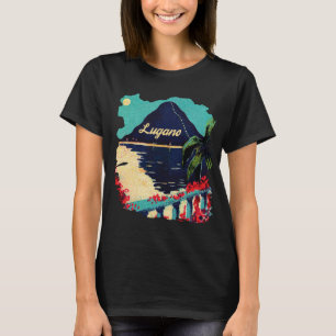 Lugano Switzerland Lake Mountain Blue Travel T-Shirt