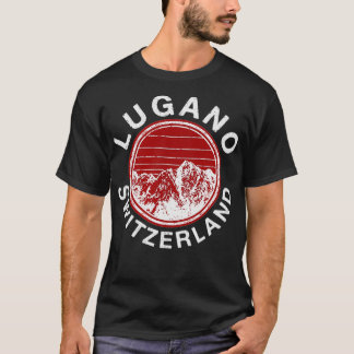 Lugano Switzerland Retro Ski Vintage T-Shirt