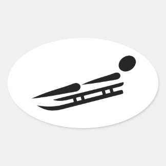 Luge racing icon oval sticker