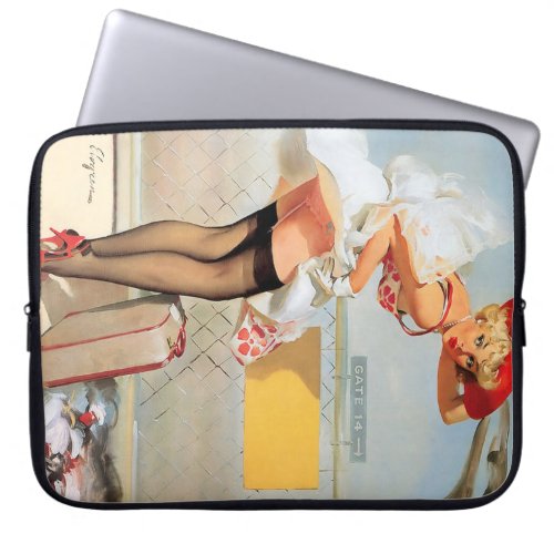 Luggage accident pinup girl laptop sleeve