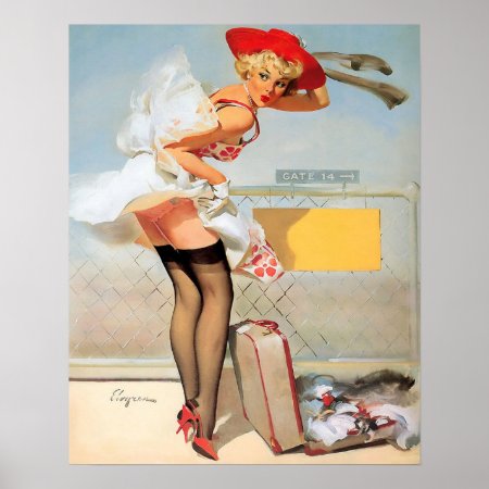 Luggage Accident Pinup Girl Poster