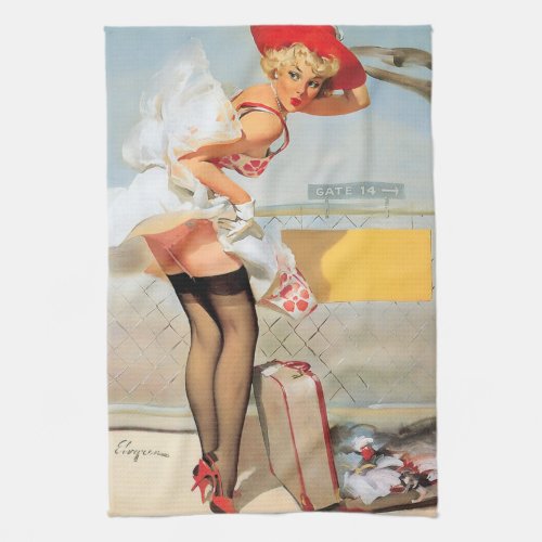 Luggage accident pinup girl towel