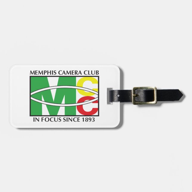 Luggage Classic Logo Tag w/ leather strap (Front Horizontal)