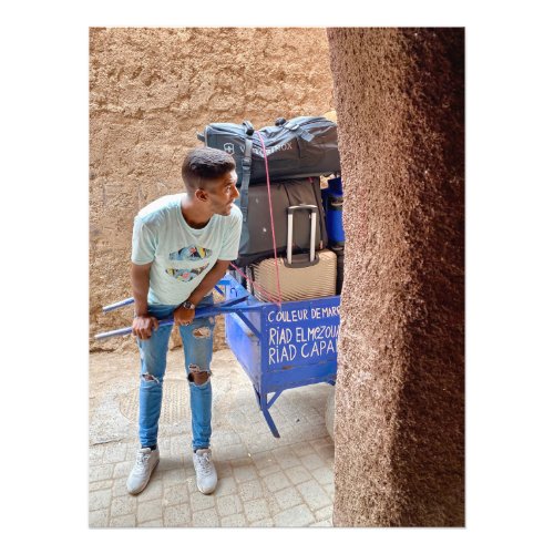 Luggage Delivery in the Medina _Marrakech Morocco Photo Print