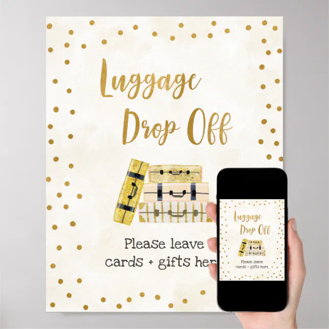 Luggage Drop Off Bridal Shower Sign Zazzle