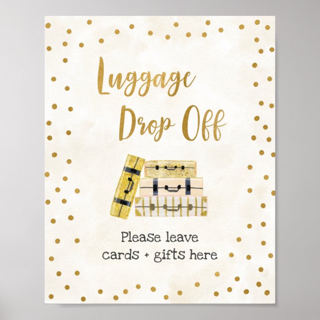 Luggage Drop Off Bridal Shower Sign (Front)