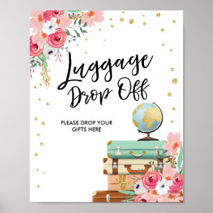 Luggage drop Off Sign Travel shower Miss to Mrs