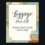 Luggage drop Off Sign Travel shower Miss to Mrs<br><div class="desc">♥ A nice way to welcome your guests to your bridal shower! Miss to Mrs theme.</div>