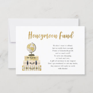 Luggage + Globe Honeymoon Fund enclosure card