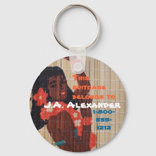 Luggage I.D. Tag Hula Dancer Keychain (Front)