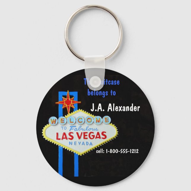 Luggage I.D. Tag Las Vegas Keychain (Front)