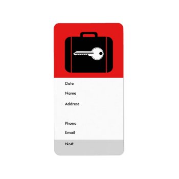 Luggage Label Red by pixibition at Zazzle