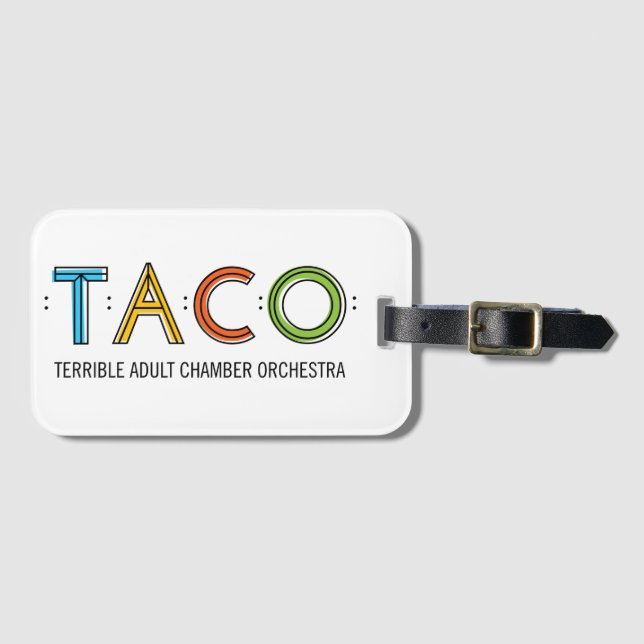 Luggage or instrument case tag (Front Horizontal)