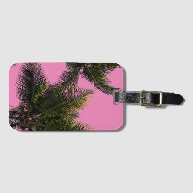 Luggage Palm Pink Luggage Tag (Front Horizontal)