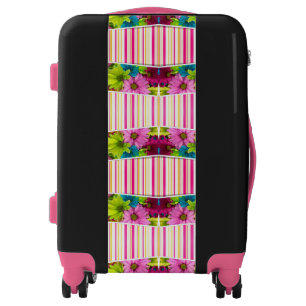 Luggage Stripe Floral Pink