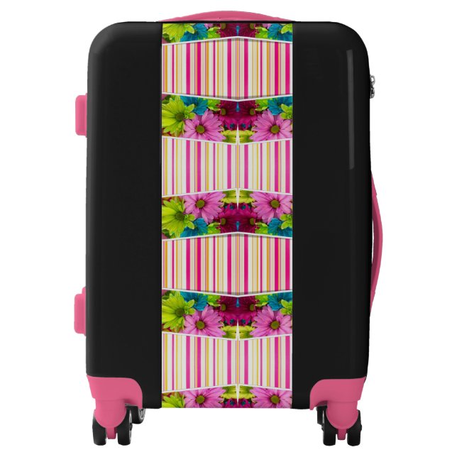 Luggage Stripe Floral Pink (Front)