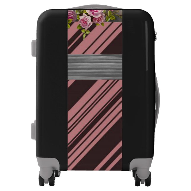 Luggage Stripe Pink Floral (Front)