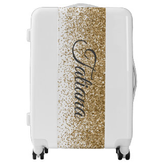 Luggage Suitcase - Name Rose Gold Glitter