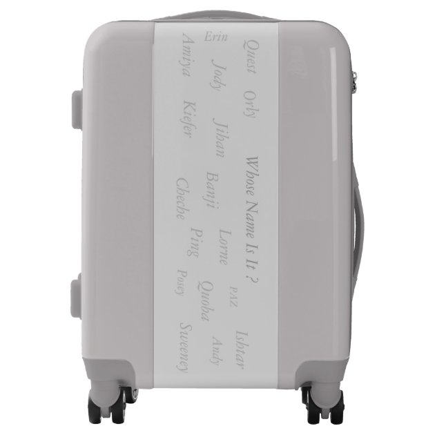 suitcase with name on it