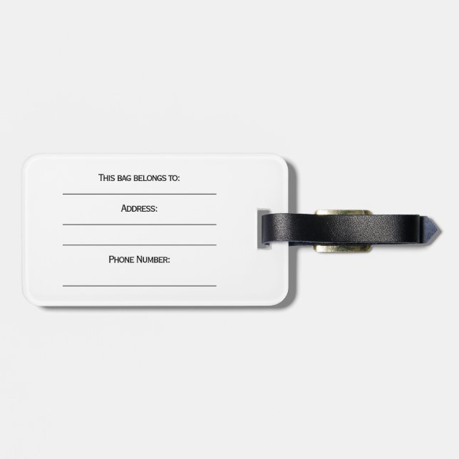 Luggage Tag (Back Horizontal)