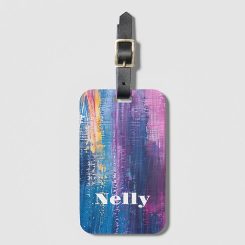 Luggage Tag Acryl painting style with name