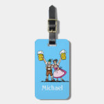 Luggage Tag Beer Festival Beer Couple Cheers at Zazzle