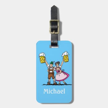 Luggage Tag Beer Festival Beer Couple Cheers by frankramspott at Zazzle