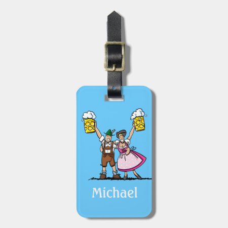 Luggage Tag Beer Festival Beer Couple Cheers