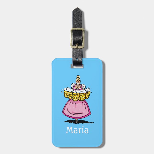 Luggage Tag BEER FESTIVAL Beer Waitress (Front Vertical)