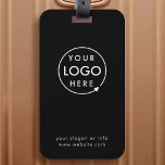 Luggage Tag | Black Business Logo Travel Tags<br><div class="desc">Travel with confidence & showcase your brand in style with our custom business logo luggage tag. Featuring a sleek black modern design & your personalized company logo, this durable tag makes every trip a branding opportunity. Perfect for business travelers, corporate gifts, employee swag, or client giveaways. Easily attach it to...</div>