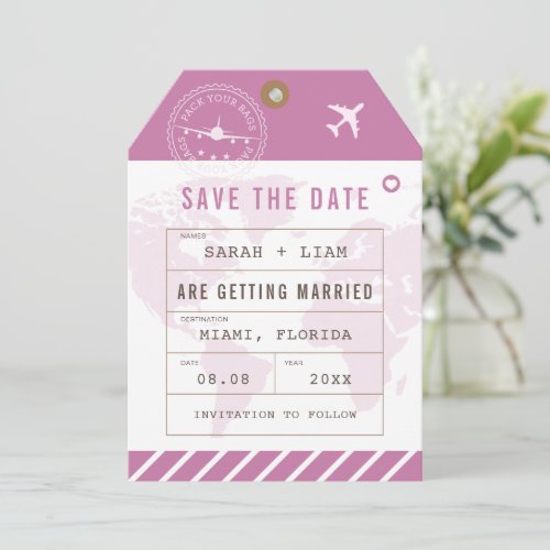 Luggage Tag Boarding Pass Save The Date
