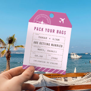 Luggage Tag Boarding Pass Save The Date