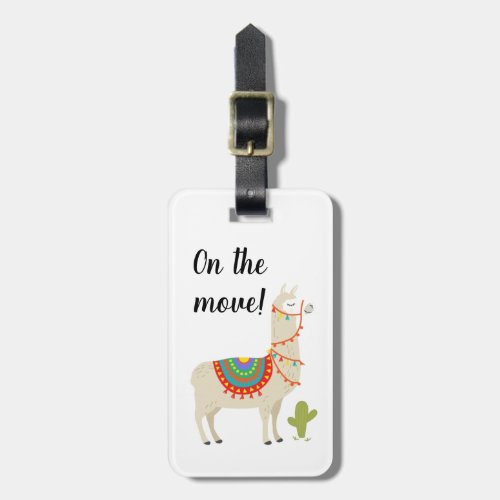 Luggage Tag _ Cute Llama On The Move