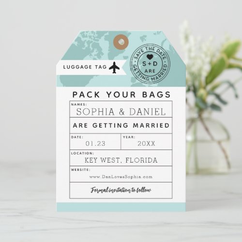 Luggage Tag Destination Wedding Save The Date