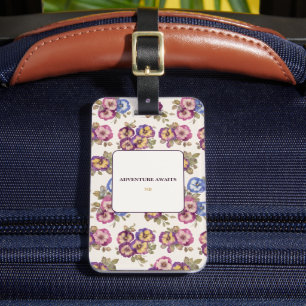 Luggage Tag Flowers Adventure Awaits