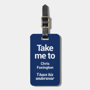 Luggage Tag Funny Custom Blue