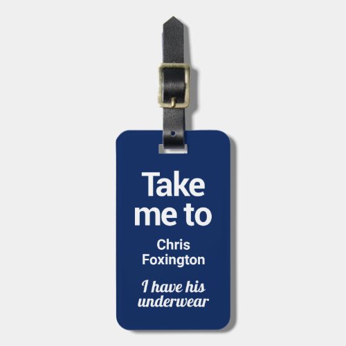 Luggage Tag  Funny Custom  Blue _ Updated