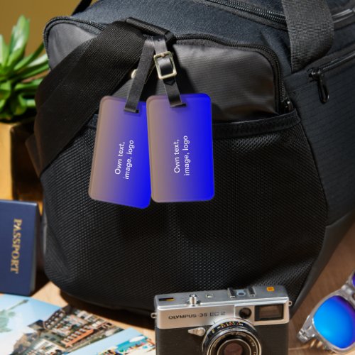 Luggage Tag Gold _ Royal Blue