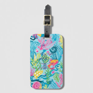 Luggage tag in stylish graphic