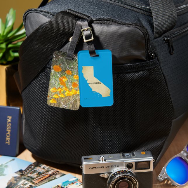 Luggage Tag - Map of California (Front & Back)
