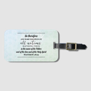 Luggage tag mission trip bible verse