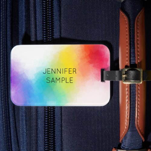 Luggage Tag Modern Trendy Colorful Design Template