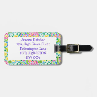 Luggage Tag, Pretty Primroses Pattern Tag