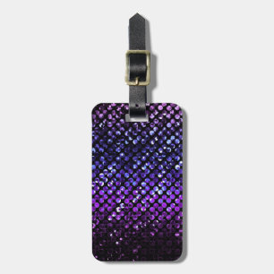 Luggage Tag Purple Crystal Bling Strass